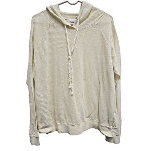 Michael Stars Womens Hoodie‎ XL Yellow Eyelet Long Sleeve Pullover Athleasure